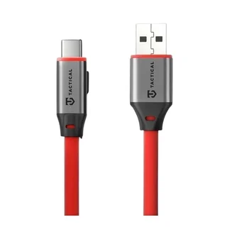 Tactical Fat Man 2.0 - USB / Type-C (USB-C) piros szövet kábel, 1m
