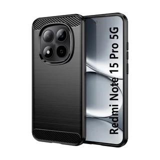 Telefontok Xiaomi Redmi Note 15 Pro 5G - Carbon Fiber fekete szilikon hátlap tok