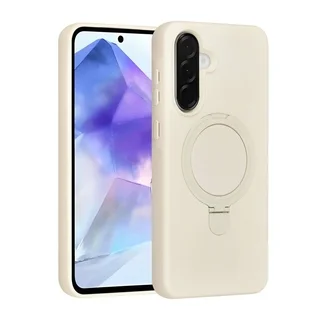 Telefontok Samsung Galaxy A56 5G -TUNIQ - MagSafe kompatibilis csontfehér hátlap tok, kitámasztható gyűrűvel