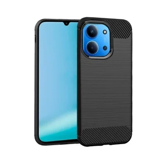 Telefontok Xiaomi Poco C85 - Carbon Fiber fekete szilikon hátlap tok