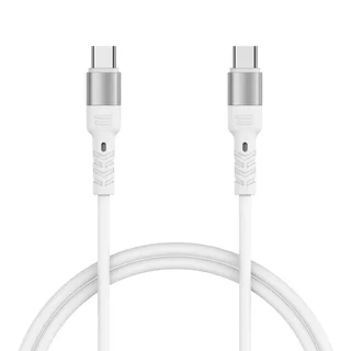 Kábel: Forever Core - Type-C (USB-C) / Type-C (USB-C) fehér kábel, 2m, 100W