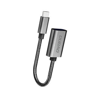 Adapter: Dudao L15T - USB / Type-C (USB-C) OTG adapter, fekete szövet kábel