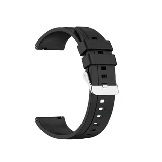 Okosóra szíj - Huawei Watch GT / GT2 / GT2 Pro (46 mm) - fekete szilikon szíj (22 mm)