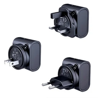 Telefon töltő: REMAX RP-U192 - US / EU / UK GaN átalakító hálózati gyors töltőfej, fekete