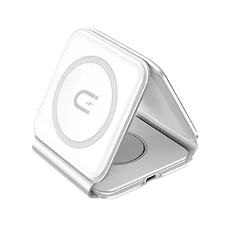 Dudao A11N - 3in1 fehér induktív töltőállomás + Type-C/Type-C kábel, 15W