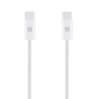 Kábel: OBAL:ME - Type-C / Type-C (USB-C) fehér szövet kábel, 1m/60W