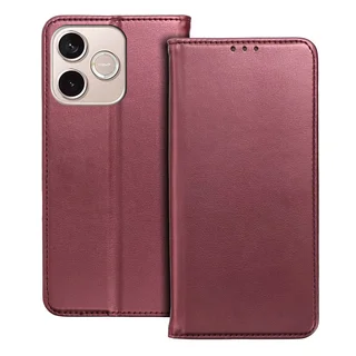 Telefontok Honor 600 Lite 5G - Smart Magnetic burgundy szilikon keretes mágneses könyvtok
