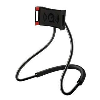 Univerzális nyakba akasztható telefontartó, flexibilis, fekete