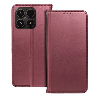 Telefontok Xiaomi 17 - Smart Magnetic burgundy szilikon keretes mágneses könyvtok