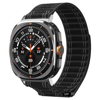 Samsung Galaxy Watch Ultra 2024 / 2025 (47 mm) - SPIGEN WBF0 BAND fekete szövet szíj