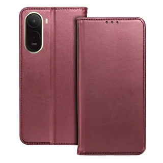 Telefontok Xiaomi Redmi A7 Pro - Smart Magnetic burgundy szilikon keretes mágneses könyvtok