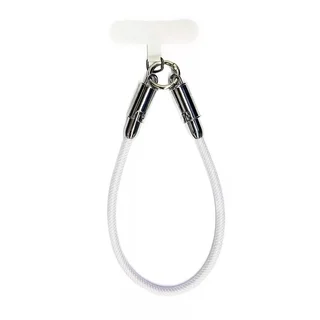 Devia - 2in1 tokba helyezhető csuklópánt és Lightning / Type-C (USB-C) szövetkábel - fehér, 30cm
