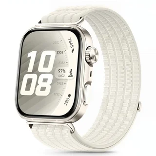 Huawei Watch Fit 3 / 4 / 4 Pro / 5 / 5 Pro - Tech- Protect Nylon - csontfehér szövet szíj