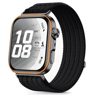 Huawei Watch Fit 3 / 4 / 4 Pro / 5 / 5 Pro - Tech- Protect Nylon - fekete szövet szíj