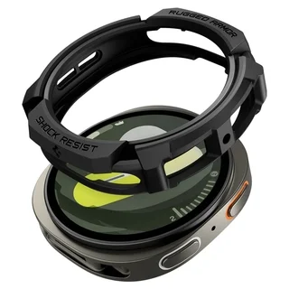 Okosóra védő tok - Samsung Galaxy Watch 8 (40 mm) - SPIGEN Rugged Armor matt fekete szilikon