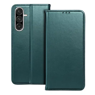 Telefontok Samsung Galaxy A37 5G - Smart Magnetic zöld szilikon keretes mágneses könyvtok