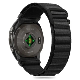 Okosóra szíj - GARMIN FENIX 5 / 6 / 6 PRO / 7 / 8 / 8 PRO (47 MM) - TECH-PROTECT Nylon Pro - fekete szövet szíj