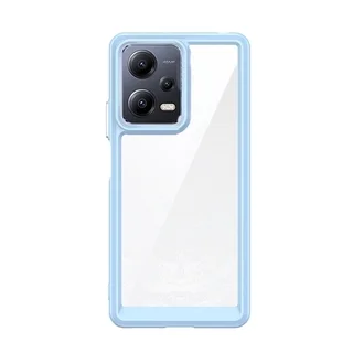 Telefontok Xiaomi Redmi Note 12 5G - átlátszó hátlap tok, kék szilikon kerettel