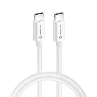 Forcell C338 - Type-C / Type-C (USB-C) fehér kábel, 1,5m, 3A