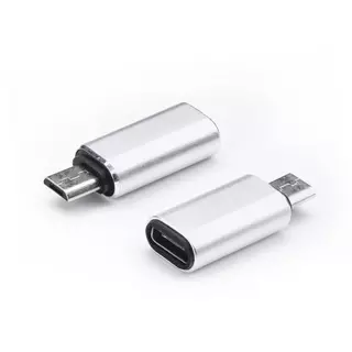 Adapter: TYPE-C - Micro USB ezüst adapter