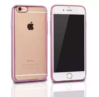 Telefontok Samsung Galaxy S7 G930 - átlátszó, rózsaszín keretes vékony szilikon tok