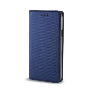 Telefontok Huawei Y9 2019 - kék mágneses szilikon keretes könyvtok