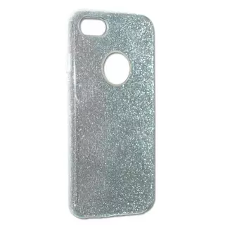 Telefontok iPhone 6/6s - ezüst Shiny tok (Apple logónál kivágással)