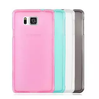 Telefontok Samsung Galaxy Alpha - vastag áttetsző szilikon tok rózsaszín