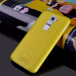 Telefontok LG G2 - ultravékony műanyag tok citromsárga